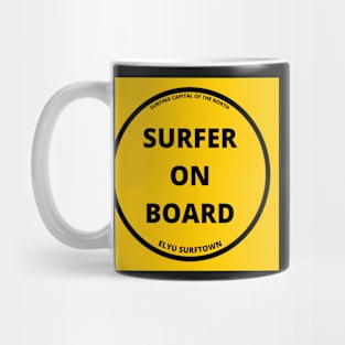 SURFER ON BOARD CAR/MOTOR BIKE STICKERS AND MORE Mug